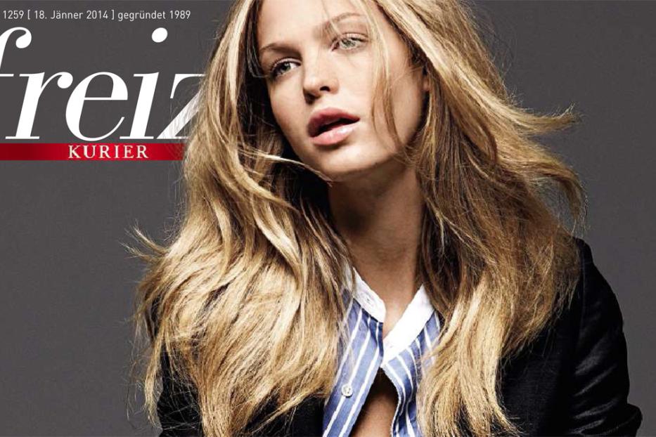 Das Cover des „Freizeit Kurier“ zeigt eine Frau mit blonden, gewellten Haaren.