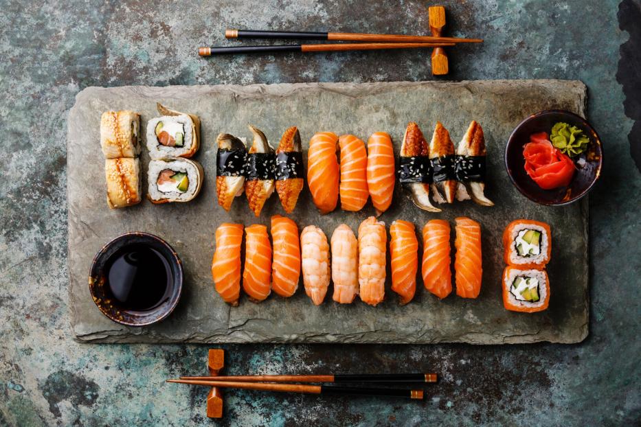 Sushi rolls set for two