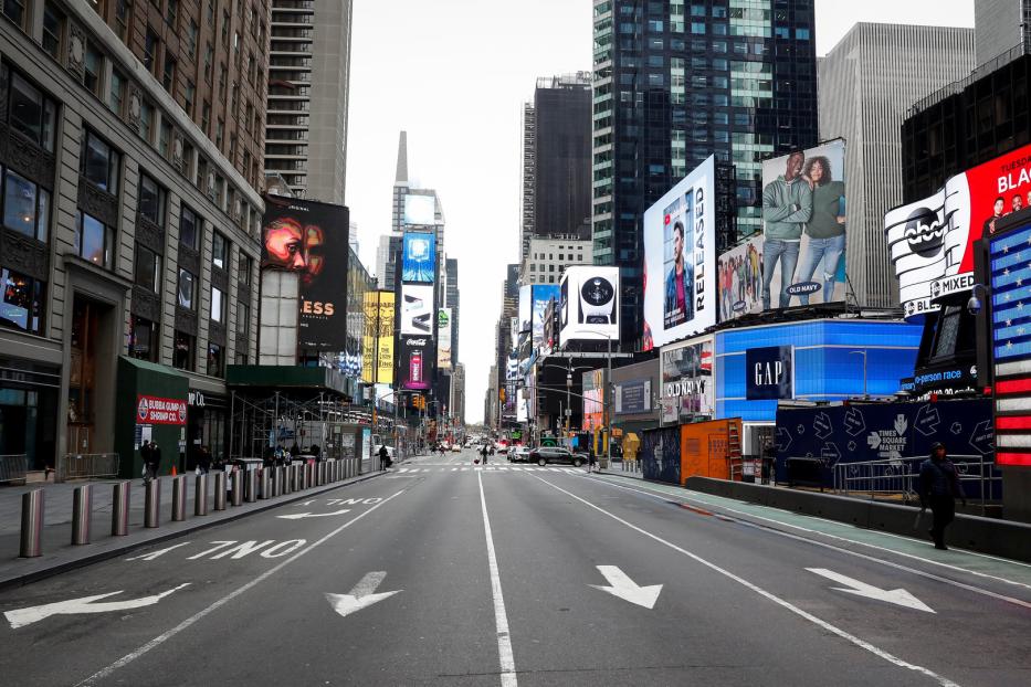 Leerer Time Square in New York