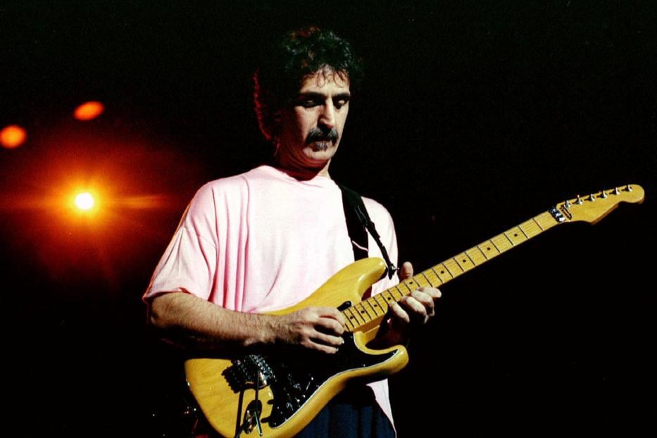 FILE PHOTO: Rock musician Frank Zappa shown at Washington D.C.'s Warner Theater in 1988..