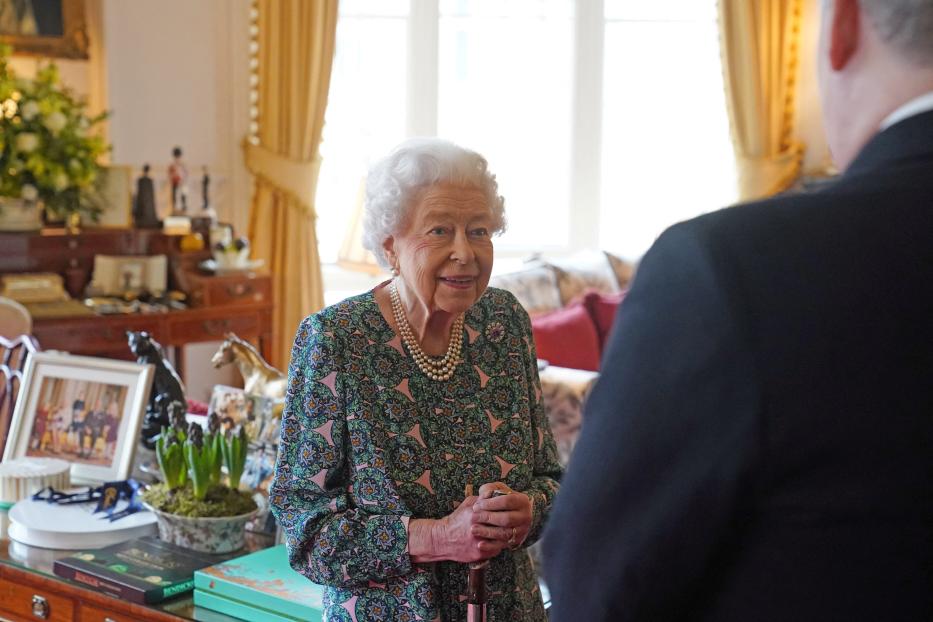 Britain's Queen Elizabeth hosts an audience in Windsor