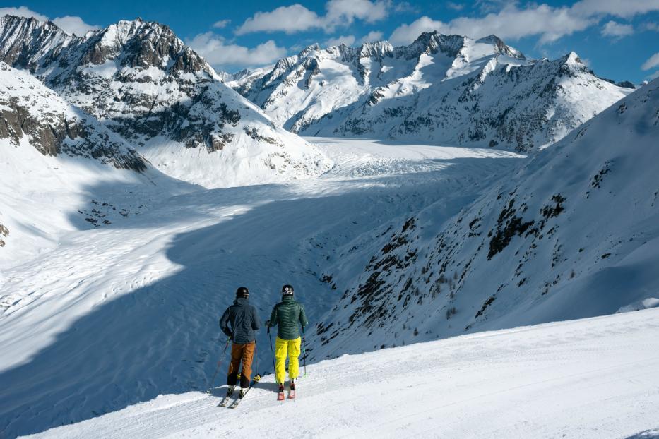 Der Große Aletschgletscher ist mit zwanzig Kilometern der längste Eisstrom der Alpen, bis zu achthundert Meter dick und UNESCO-Welterbe.