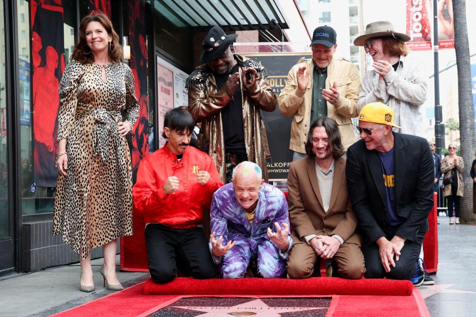 Rock band Red Hot Chili Peppers unveil their star on the Hollywood Walk of Fame, in Los Angeles