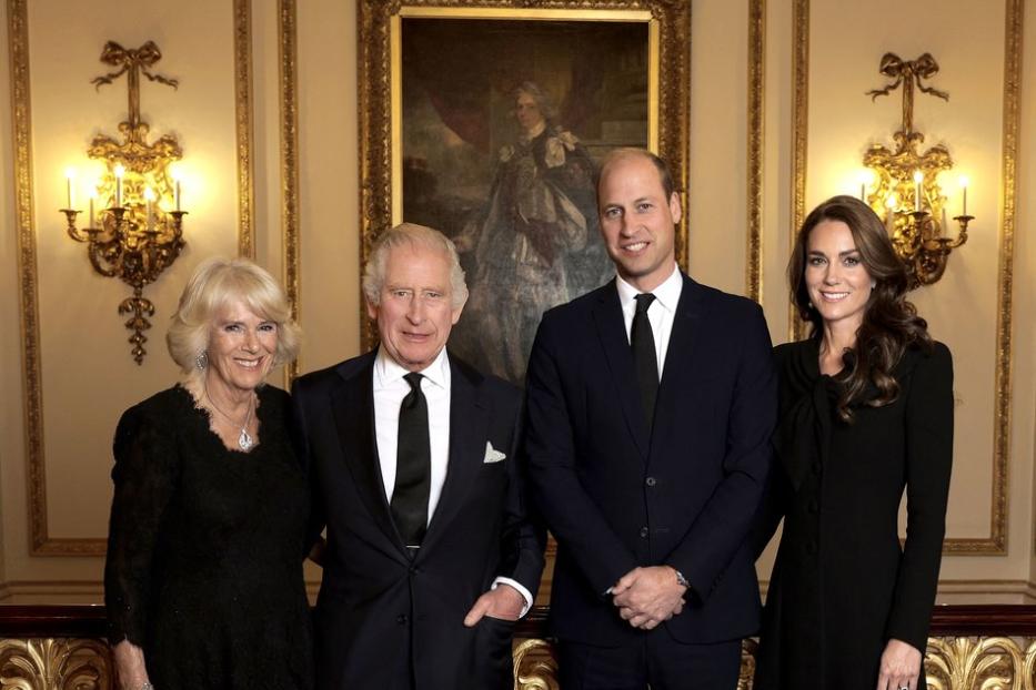 Königsgemahlin Camilla, König Charles III, Prinz William und Prinzessin Kate