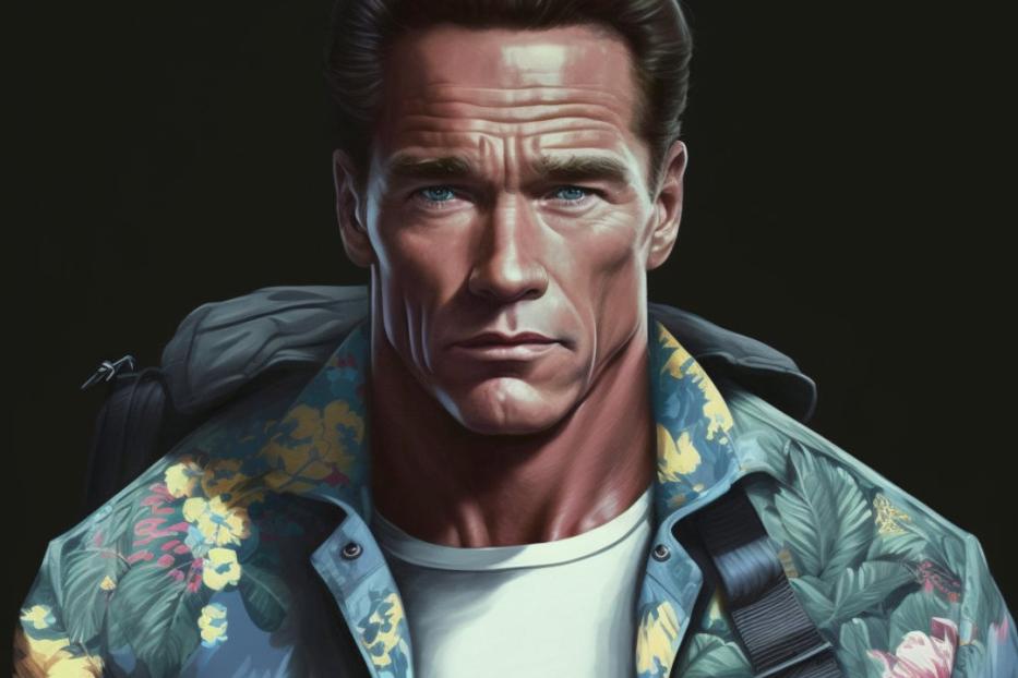 Arnold Schwarzenegger – wie ihn die KI sieht – als Covermodel für ein Luxuslabel?