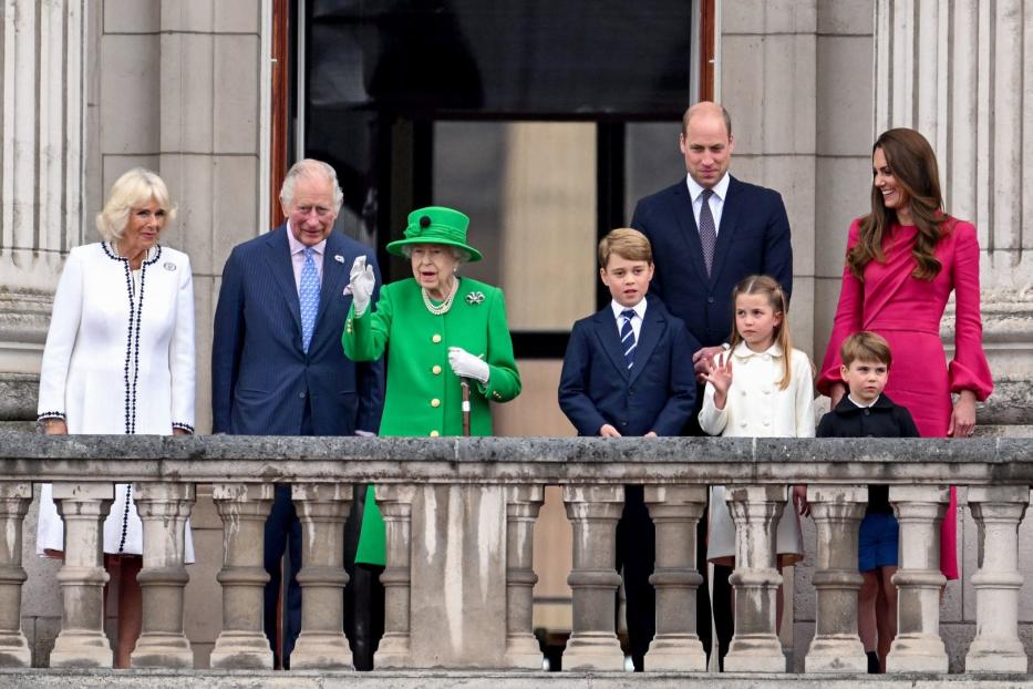 Die britische Königsfamilie bei den Feier zum Platinjubiläum der Queen im Jahr 2022