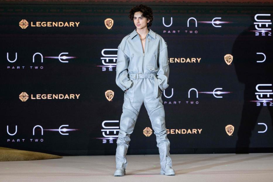 Timothee Chalamet auf einer Pressekonferenz zu Dune 2 in Seoul