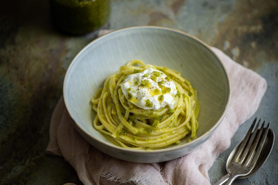 Pistazienpesto mit Burrata