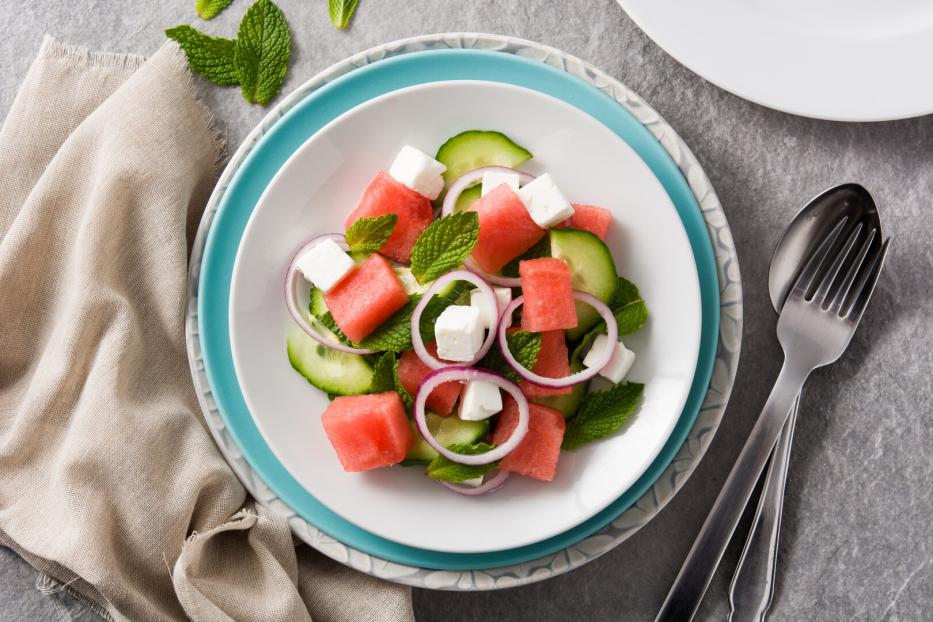 Wassermelonensalat mit Feta und Minze