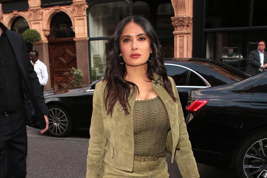 Salma Hayek in Velour in London 