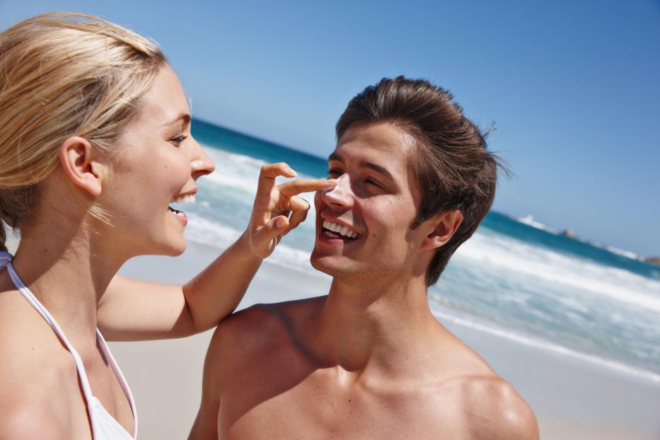 Love is keeping him safe with sunscreen
