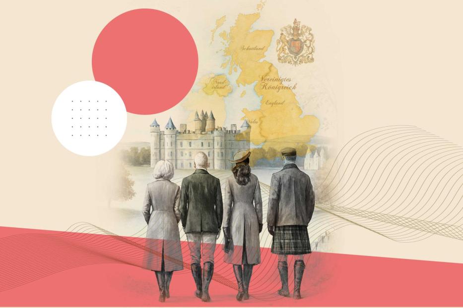 Königliche Familie vor dem Schloss Balmoral