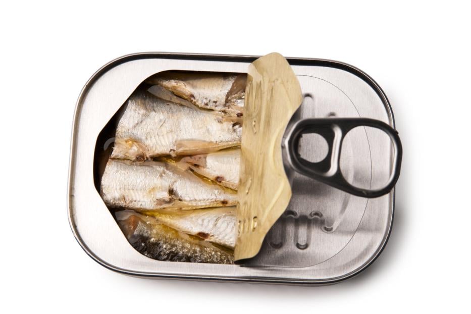 Open tin of Sardines