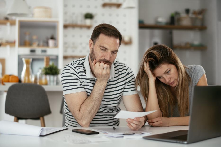 Young couple having financial problems