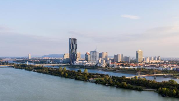 Drohne-Blick auf Wien, Österreich - Stock-Fotografie