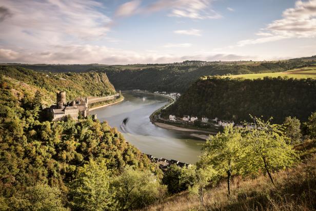 Sankt Goarshausen: Burg Katz, Oberes Mittelrheintal, UNESCO Welterbe;, Oberes Mittelrheintal