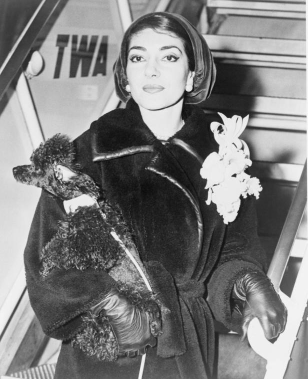 Maria Callas mit Pudel