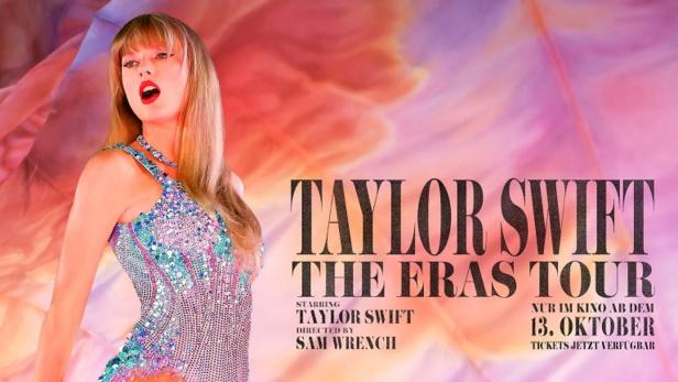 Taylor Swift Tour Werbeplakat mit "Tickets jetzt verfügbar"