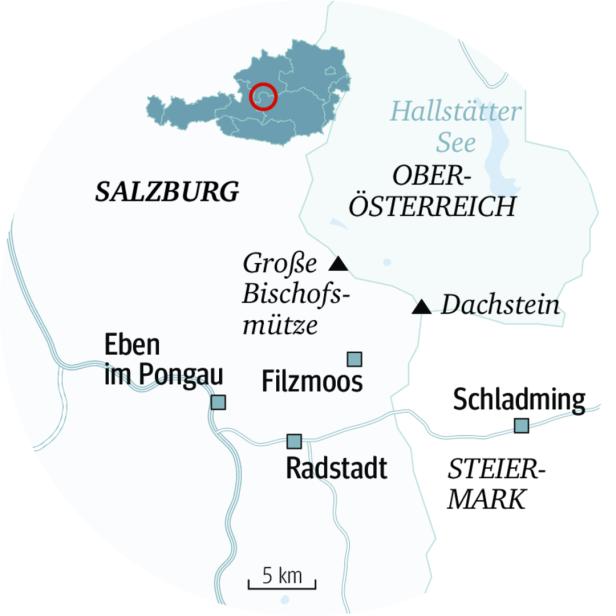  Start der Tour in Filzmoos, mit Radstadt, Schladming, Eben im Pongau, Blick auf Bischofsmütze und Dachstein