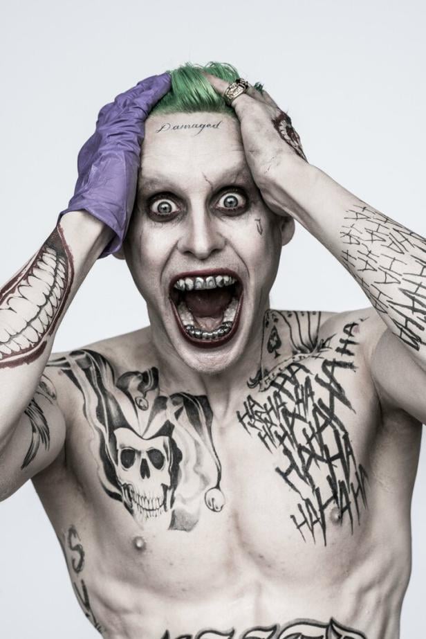 Jared Letos Joker sieht aus wie ein Gangsta-Rapper: Viele Tattoos und ein Grill im Mund