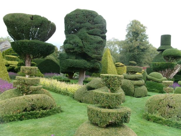 Der Topiary-Garten von Levens Hall im englischen Lake District