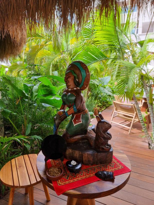 Maya-Göttin Ixchel wacht nicht nur über die Isla Mujeres, sondern auch über den Spa-Bereich im Almare