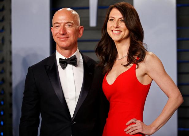FILE PHOTO: Amazon CEO Jeff Bezos and his then-wife, now MacKenzie Scott