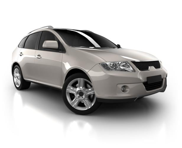 SUV Car in studio - isolated on white