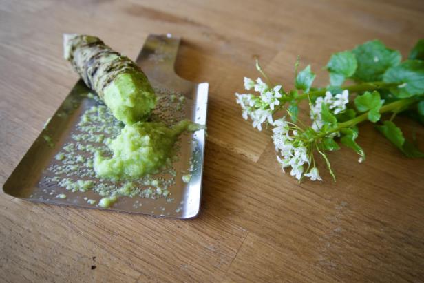 Wasabiknolle mit Reibe
