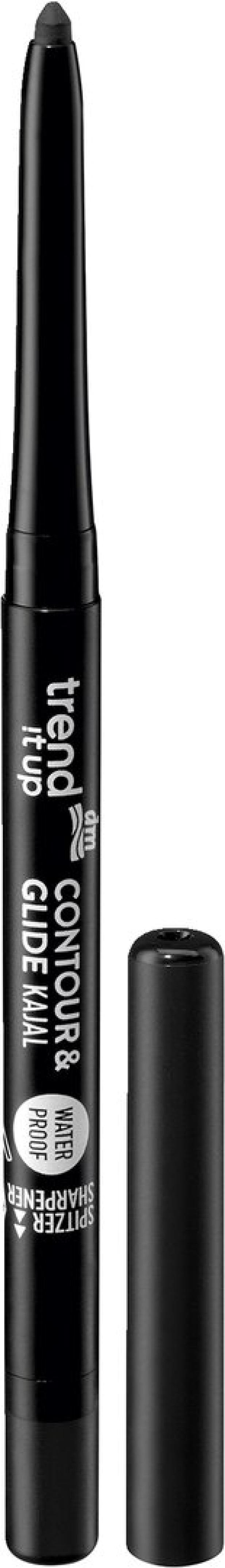 Ein schwarzer Kajalstift der Marke Trend it up mit abgenommener Kappe.