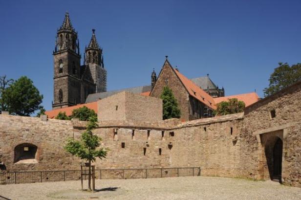 Die Festungsanlage am Magdeburger Dom.