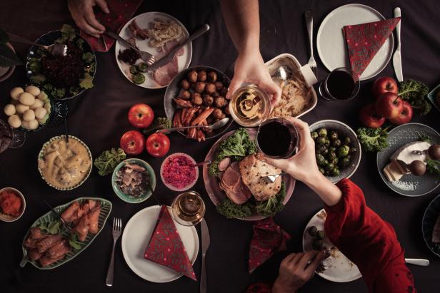 Typical swedish scandinavian christmas smörg?·sbord food