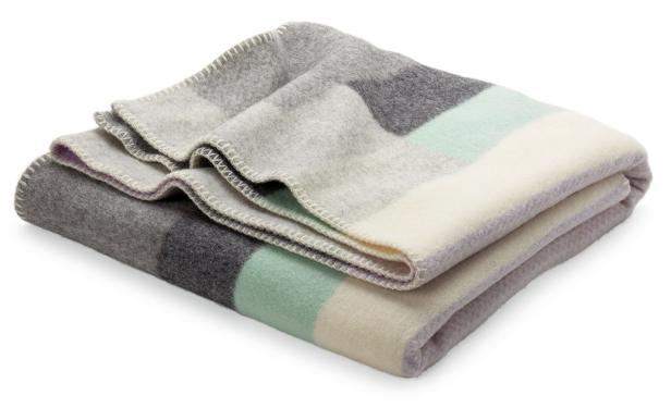 Karierte Decke in weiß, grün und grau