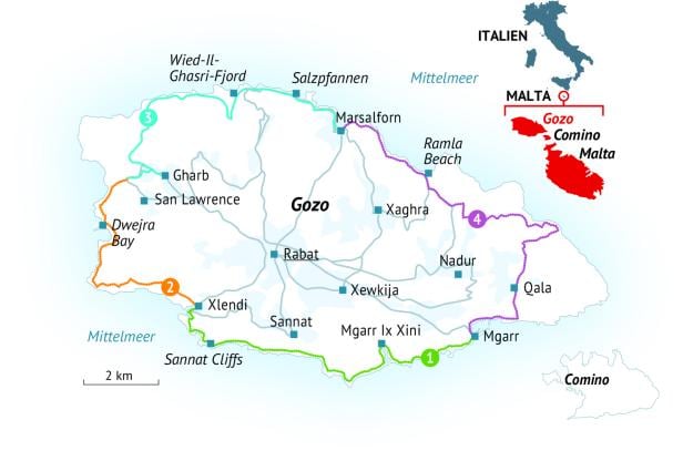 Die Route der Reise im Artikel