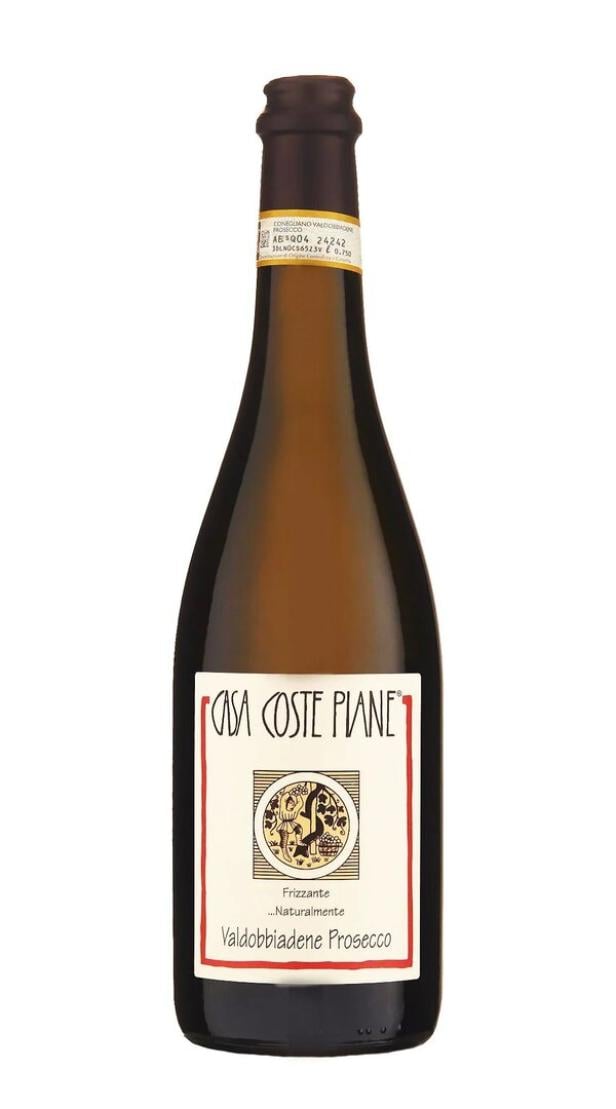 Eine braune Sektflasche