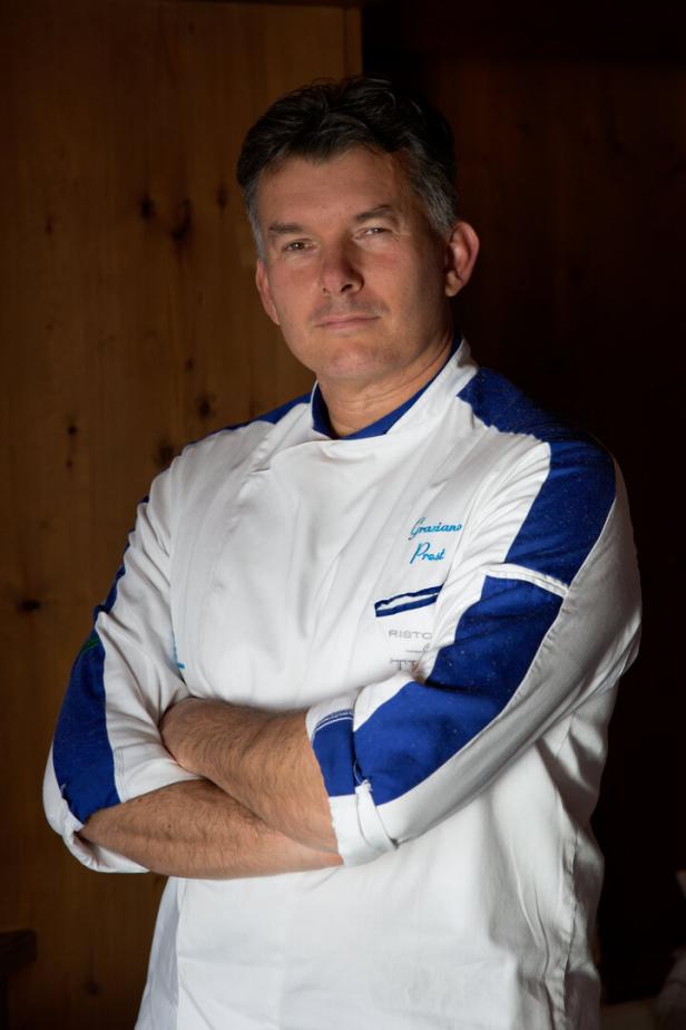 Graziano Prest  ist der Gastgeber des mit einem  Michelin-Stern  dekorierten Lokals Tivoli.