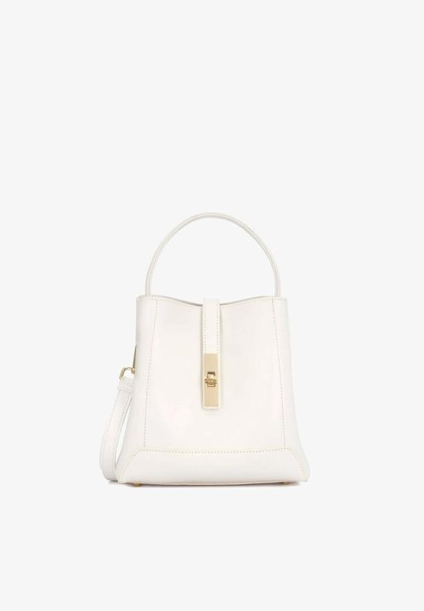 Weiße Handtasche aus Leder