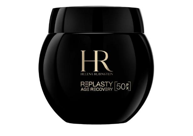 Schwarzer Tiegel der Helena Rubinstein Replasty Age Recovery Creme mit goldener Aufschrift.