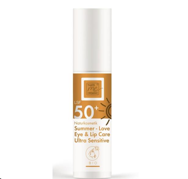 Eine Tube "Thats me ORGANIC" Naturkosmetik mit LSF 50+ für Augen und Lippen.