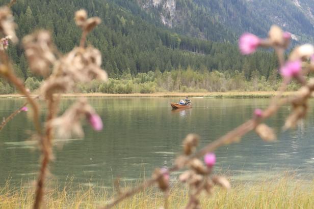 Am Jägersee sollte man sich ans Ufer setzen und  schauen.