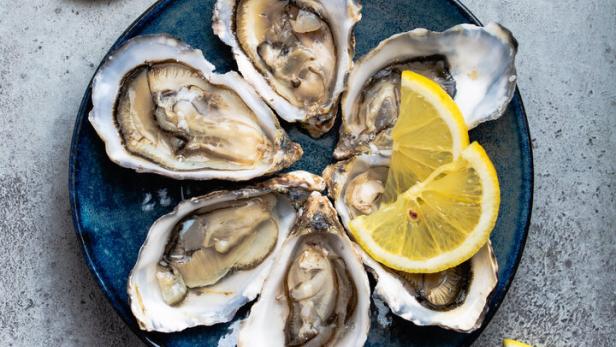 Fresh opened oysters