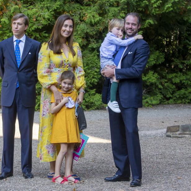 Prinz Louis, Prinzessin Claire und Prinz Félix mit ihren beiden älteren Kindern