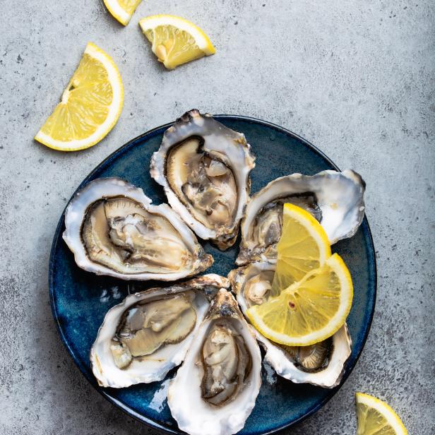 Fresh opened oysters