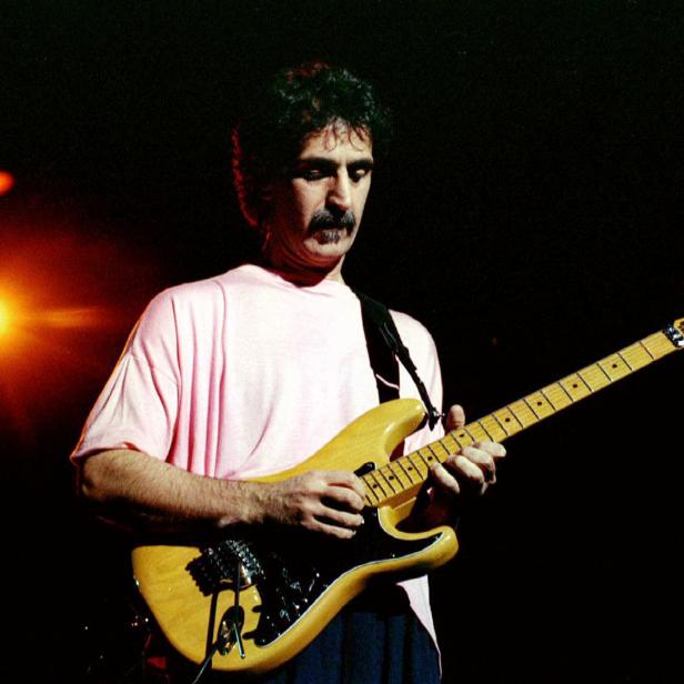 FILE PHOTO: Rock musician Frank Zappa shown at Washington D.C.'s Warner Theater in 1988..