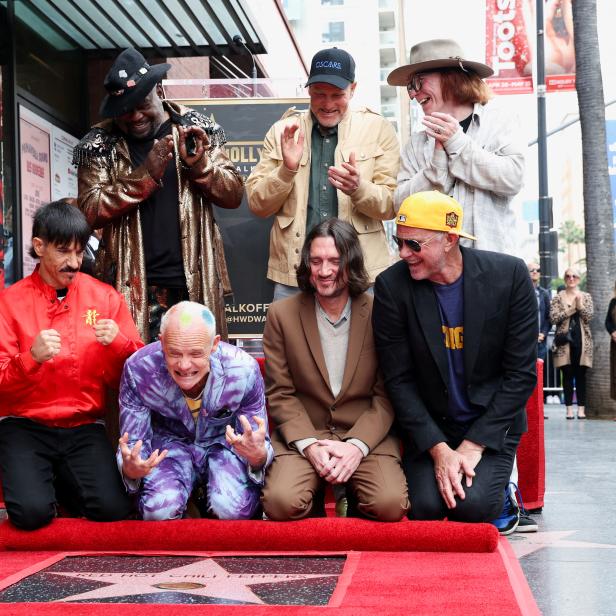 Rock band Red Hot Chili Peppers unveil their star on the Hollywood Walk of Fame, in Los Angeles