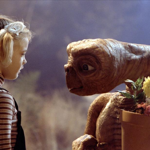 Die kleine Drew Barrymore und der kleine ET.