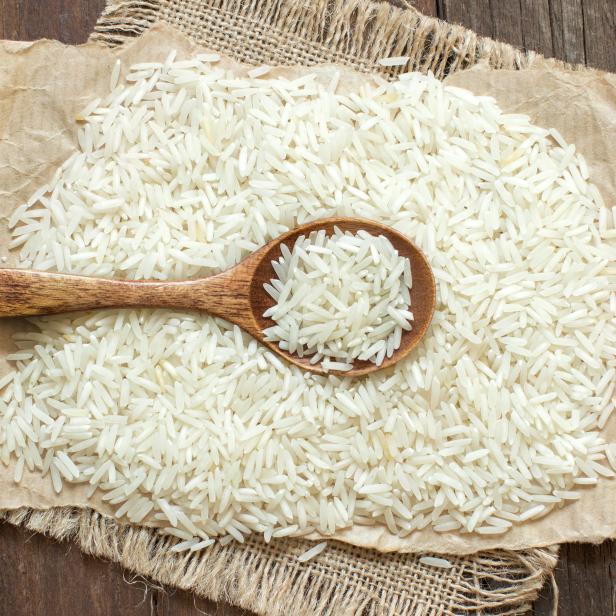 Basmati rice with a spoon