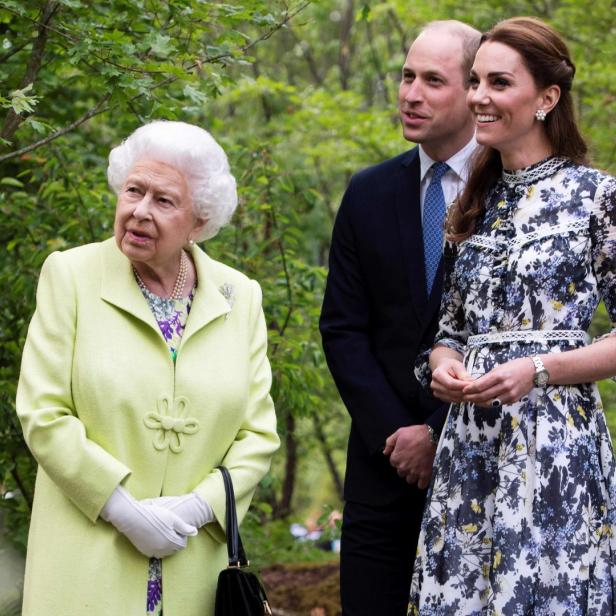 Die britische Königin, Prinz William und Herzogin Kate