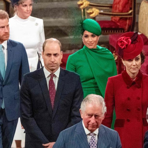 Prinz Harry, Herzogin Meghan, Prinz William, Prinzessin Kate und König Charles