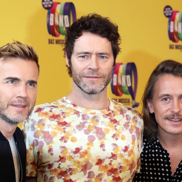 Gary Barlow, Mark Owen und Howard Donald von Take That